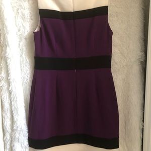 Sandra Darren Purple and Cream Dress